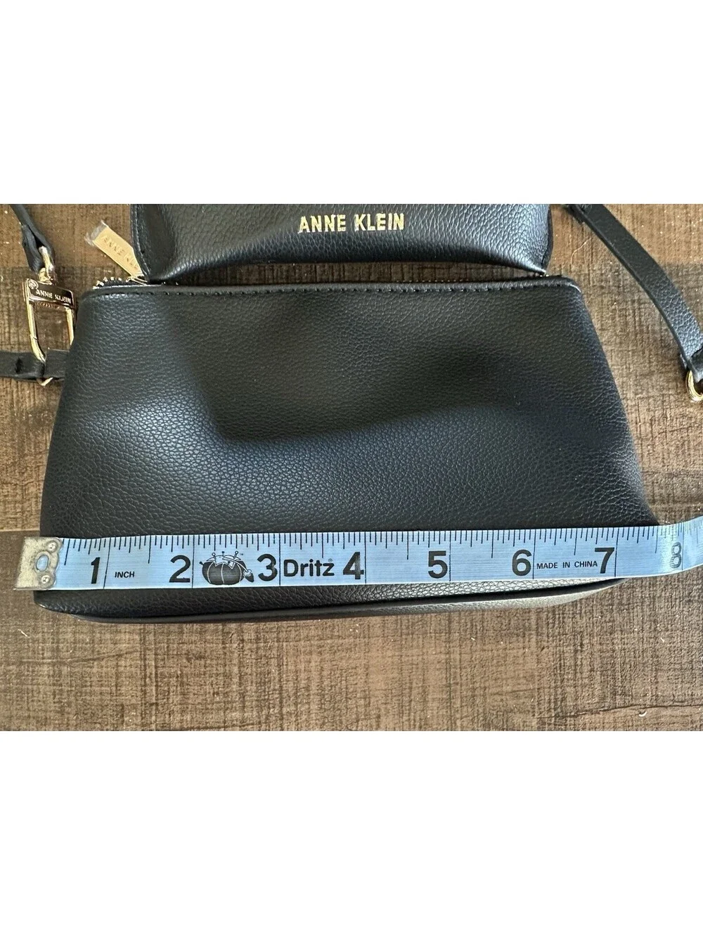 Anne Klein Black Wristlet and Glasses Case Set